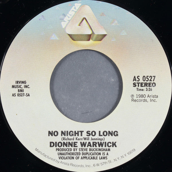 Dionne Warwick - No Night So Long - 1980