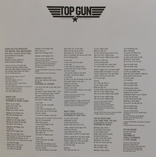 Various - Top Gun Original Motion Picture Soundtrack - 1986
