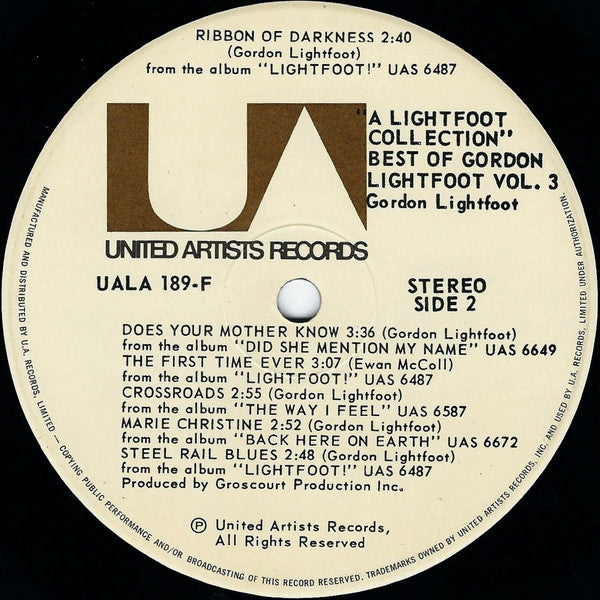 Gordon Lightfoot - A Lightfoot Collection: The Best Of Gordon Lightfoot Vol. 3 - 1975