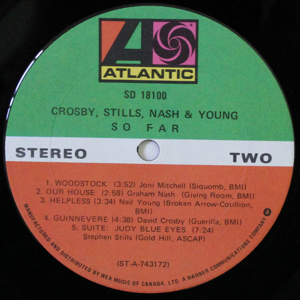 Crosby, Stills, Nash & Young - So Far Vinyl Record