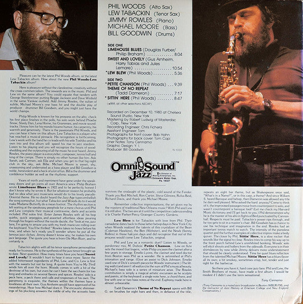 Phil Woods / Lew Tabackin With Jimmy Rowles, Michael Moore (2), Bill Goodwin - Phil Woods / Lew Tabackin - 1981