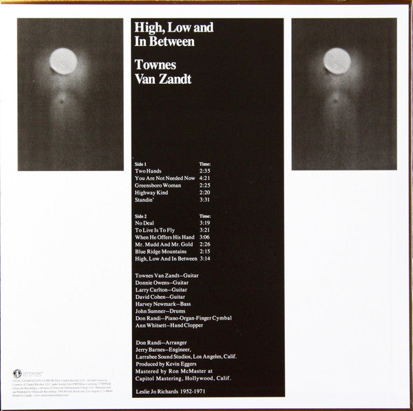 Townes Van Zandt - High, Low And In Between - 2013