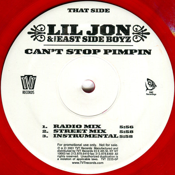 Lil' Jon & The East Side Boyz - Put Ya Hood Up / Can't Stop Pimpin