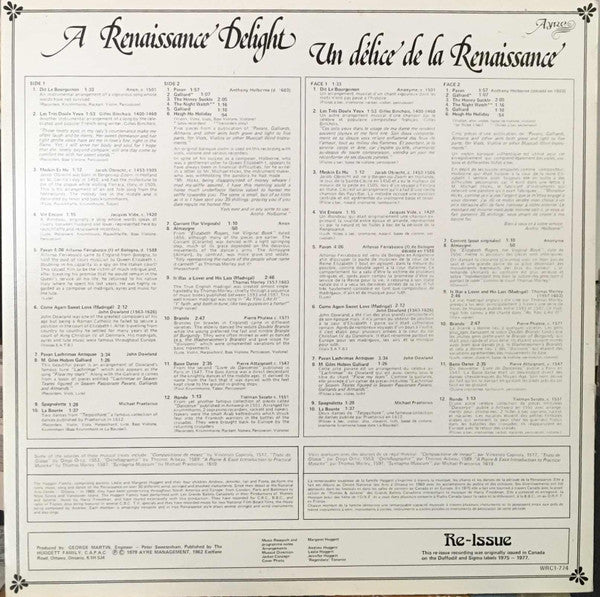 The Huggett Family - A Renaissance Delight / Un Délice De La Renaissance Vinyl Record