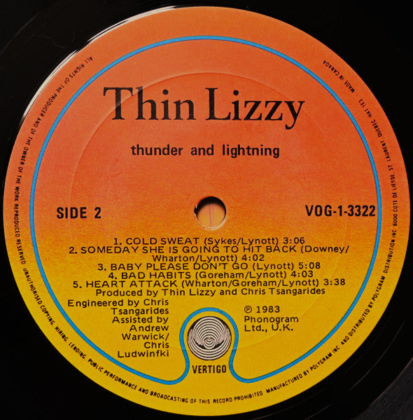 Thin Lizzy - Thunder And Lightning - 1983