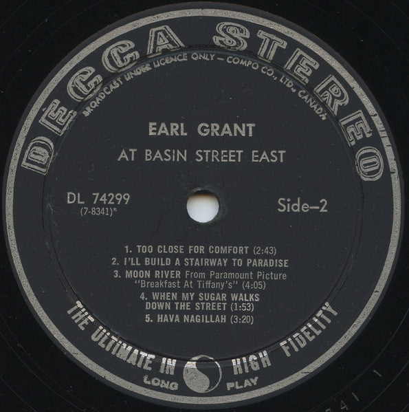 Earl Grant - Earl Grant At Basin Street East - 1962