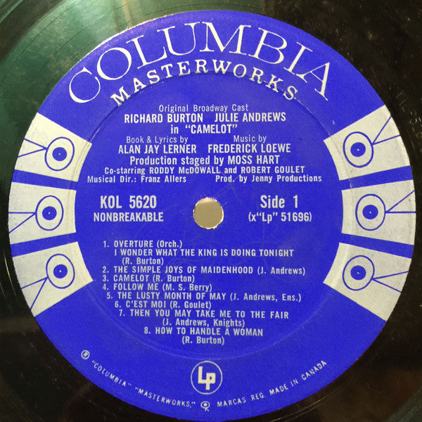 Alan Jay Lerner, Frederick Loewe / Julie Andrews, Richard Burton - Camelot (Original Broadway Cast Recording) - 1960
