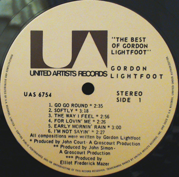 Gordon Lightfoot - The Best Of Gordon Lightfoot -
