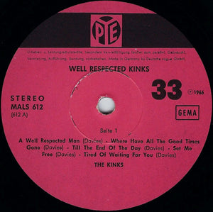 The Kinks - Well Respected Kinks Vinyl Record