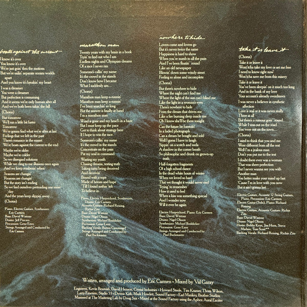 Eric Carmen - Boats Against The Current - 1977