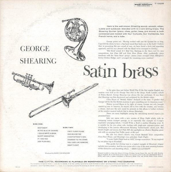 George Shearing Quintet, The - Satin Brass - 1960