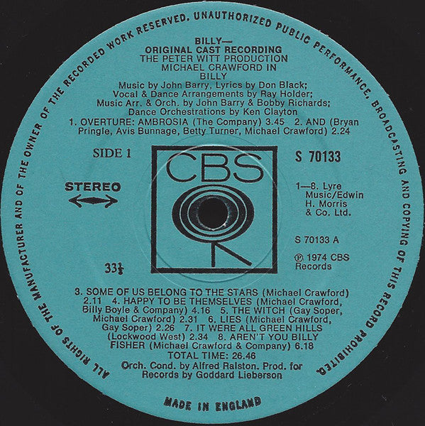 Michael Crawford - Billy — Original Cast Recording - 1974