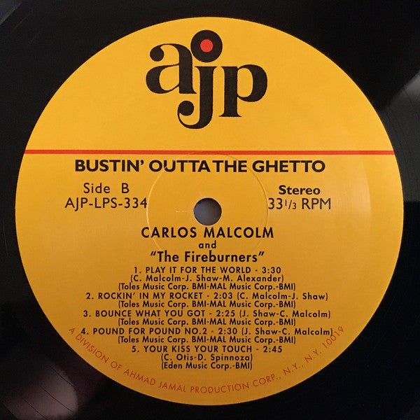 Carlos Malcolm - Bustin' Outta The Ghetto -