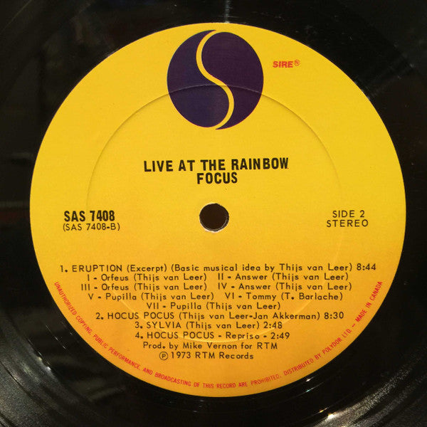 Focus - Live At The Rainbow - 1973