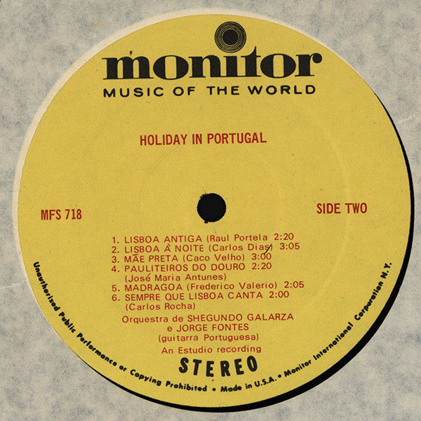 Orquestra De Shegundo Galarza Featuring Jorge Fontes - Holiday In Portugal -