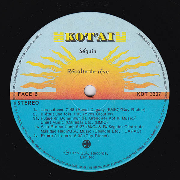 Séguin - Récolte De Rêves - 1975
