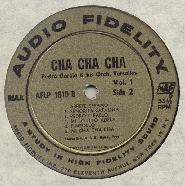 Pedro Garcia And His Del Prado Orchestra - Cha Cha Cha Vol. 1 - 1956