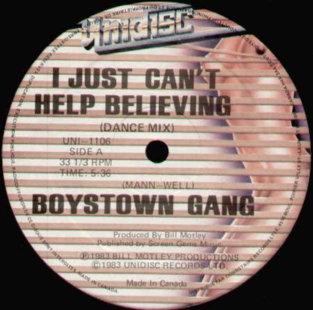 Boystown Gang - I Just Can't Help Believing 1983 - Quarantunes