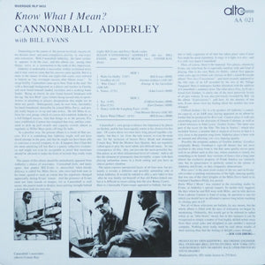 Cannonball Adderley With Bill Evans - Know What I Mean? -
