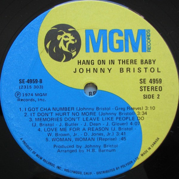 Johnny Bristol - Hang On In There Baby