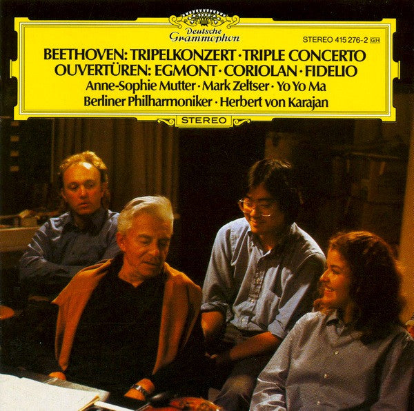 Ludwig van Beethoven - Anne-Sophie Mutter, Mark Zeltser, Yo-Yo Ma, Berliner Philharmoniker, Herbert von Karajan - Tripelkonzert = Triple Concerto / Ouvertüren: Egmont • Coriolan • Fidelio (CD) -