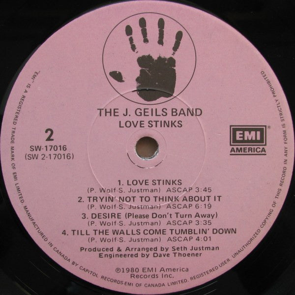 The J. Geils Band - Love Stinks Vinyl Record