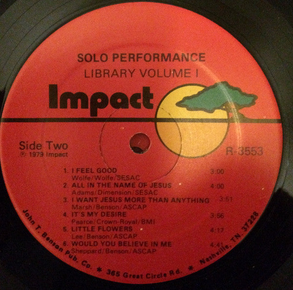 John T. Benson - The Benson Solo Performance Library Songbook Volume 1 - 1979