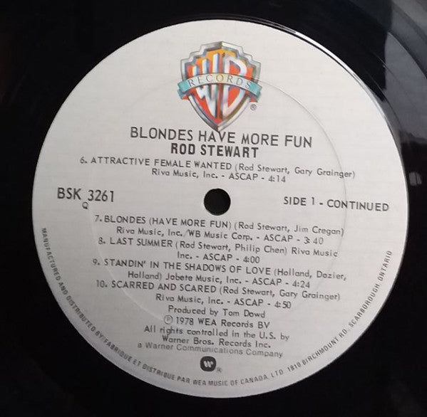 Rod Stewart - Blondes Have More Fun - 1978
