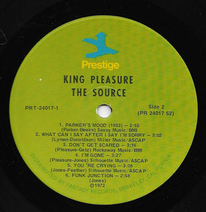 King Pleasure - The Source Vinyl Record