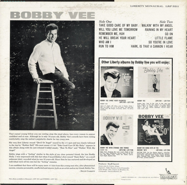 Bobby Vee - Take Good Care Of My Baby Vinyl Record