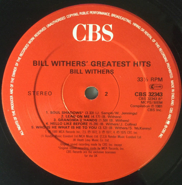 Bill Withers - Bill Withers' Greatest Hits -