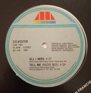 Sylvester - Tell Me (Remix) / All I Need - 1983