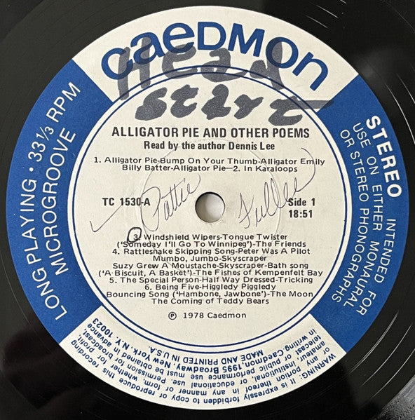 Dennis Lee - Alligator Pie And Other Poems - 1978