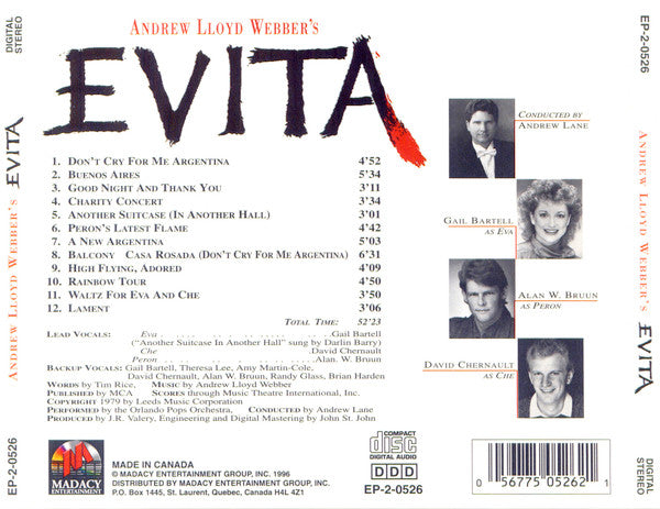 Orlando Pops Orchestra - Andrew Lloyd Webber's Evita (CD) - 1996