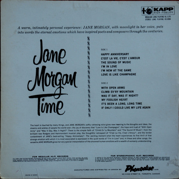 Jane Morgan - Jane Morgan Time - 1960