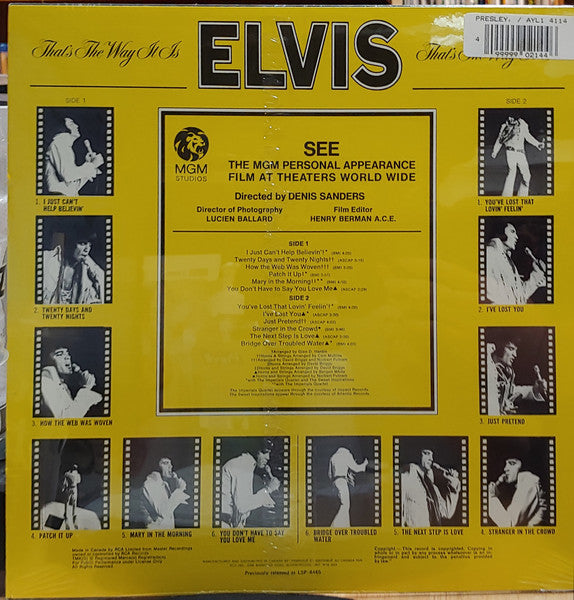 Elvis Presley - That's The Way It Is Vinyl Record