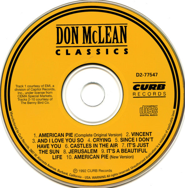 Don McLean - Classics (CD) -