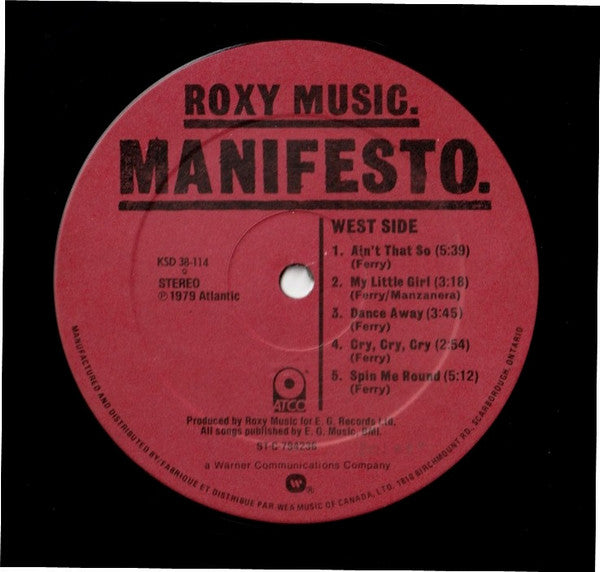 Roxy Music - Manifesto -