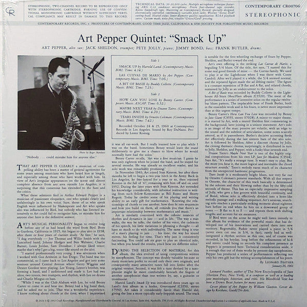 Art Pepper Quintet - Smack Up