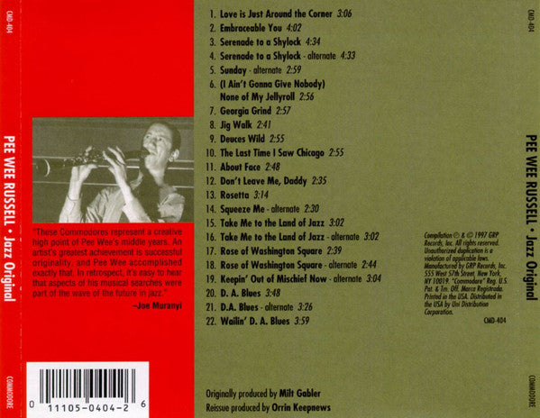 Pee Wee Russell - Jazz Original (CD) - 1997