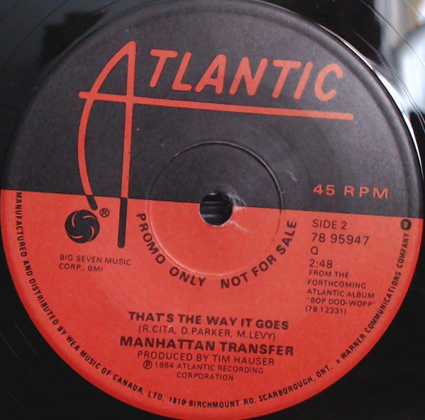 Manhattan Transfer, The - Baby Come Back To Me (The Morse Code Of Love) / That's The Way It Goes - 1984