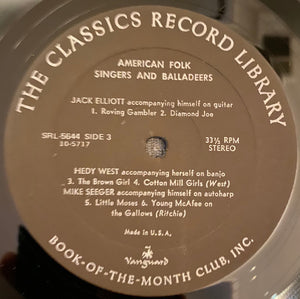 Various - American Folk Singers And Balladeers - 1964