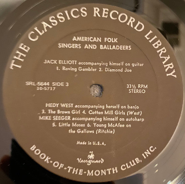 Various - American Folk Singers And Balladeers - 1964