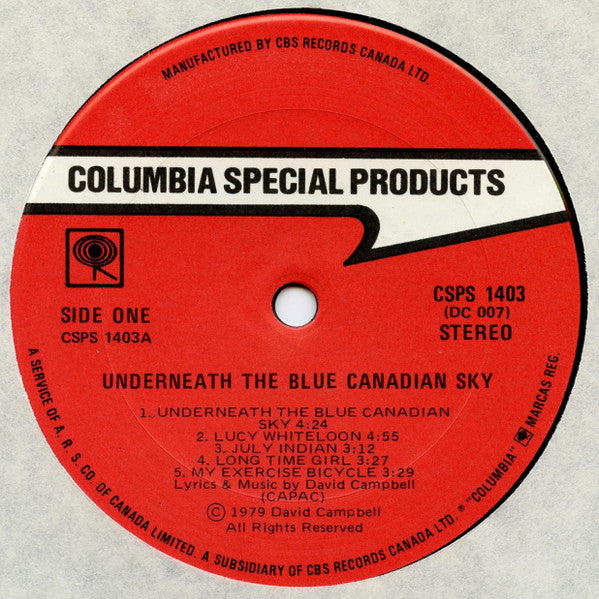 David Campbell  - Underneath The Blue Canadian Sky Vinyl Record