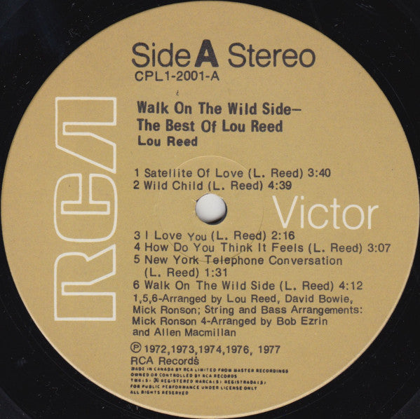 Lou Reed - Walk On The Wild Side - The Best Of Lou Reed - 1977