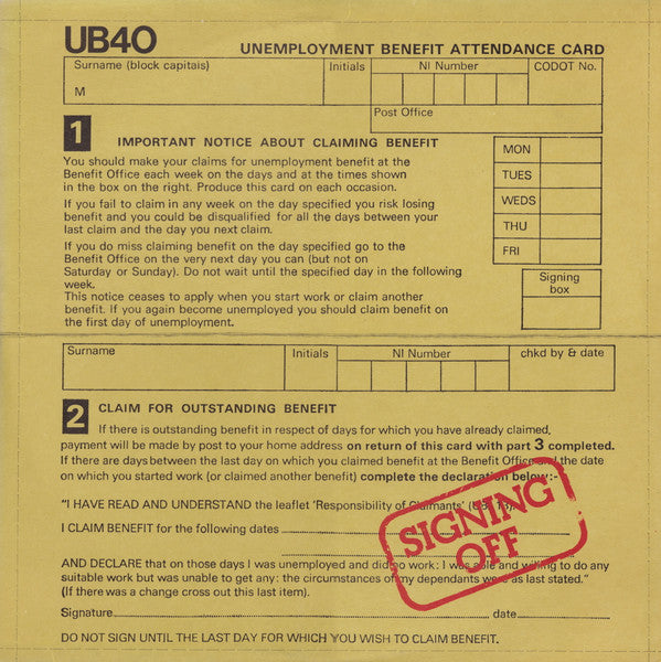 UB40 - Signing Off - 1980