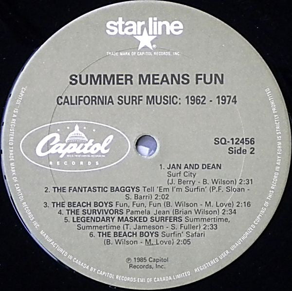 Various - Summer Means Fun - California Surf Music 1962-1974 Vinyl Record