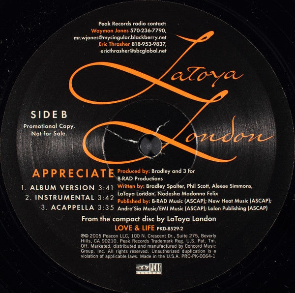 Latoya London Featuring Black Thought - Appreciate - 2005