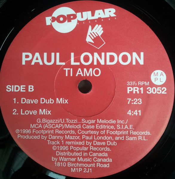 Paul London - Ti Amo