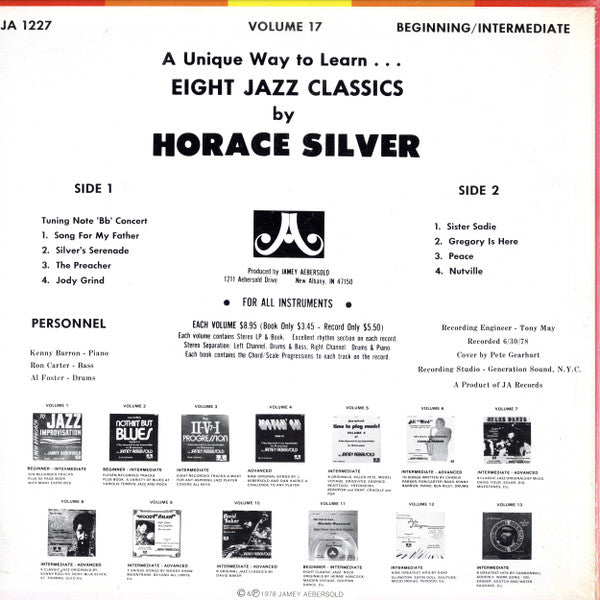 Jamey Aebersold - Horace Silver - Eight Jazz Classics:  Volume 17